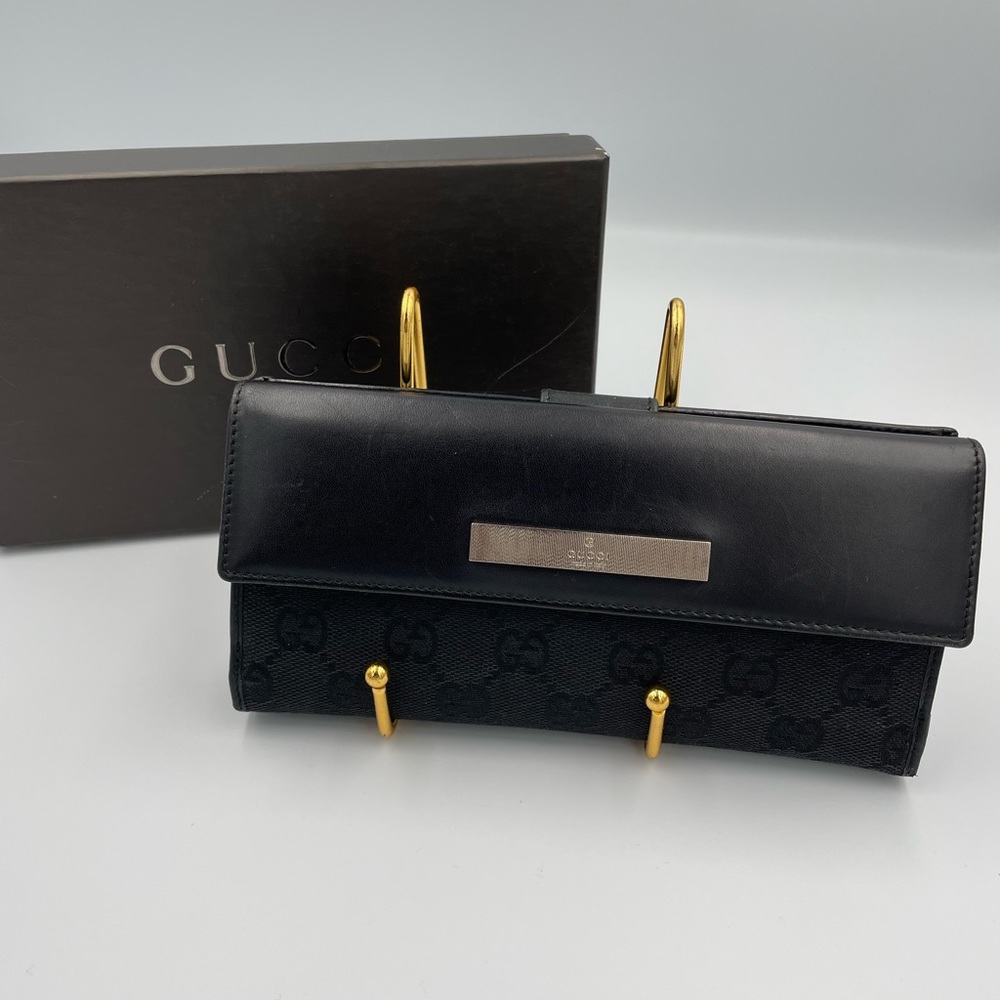 Gucci Black Vintage Black Long Wallet